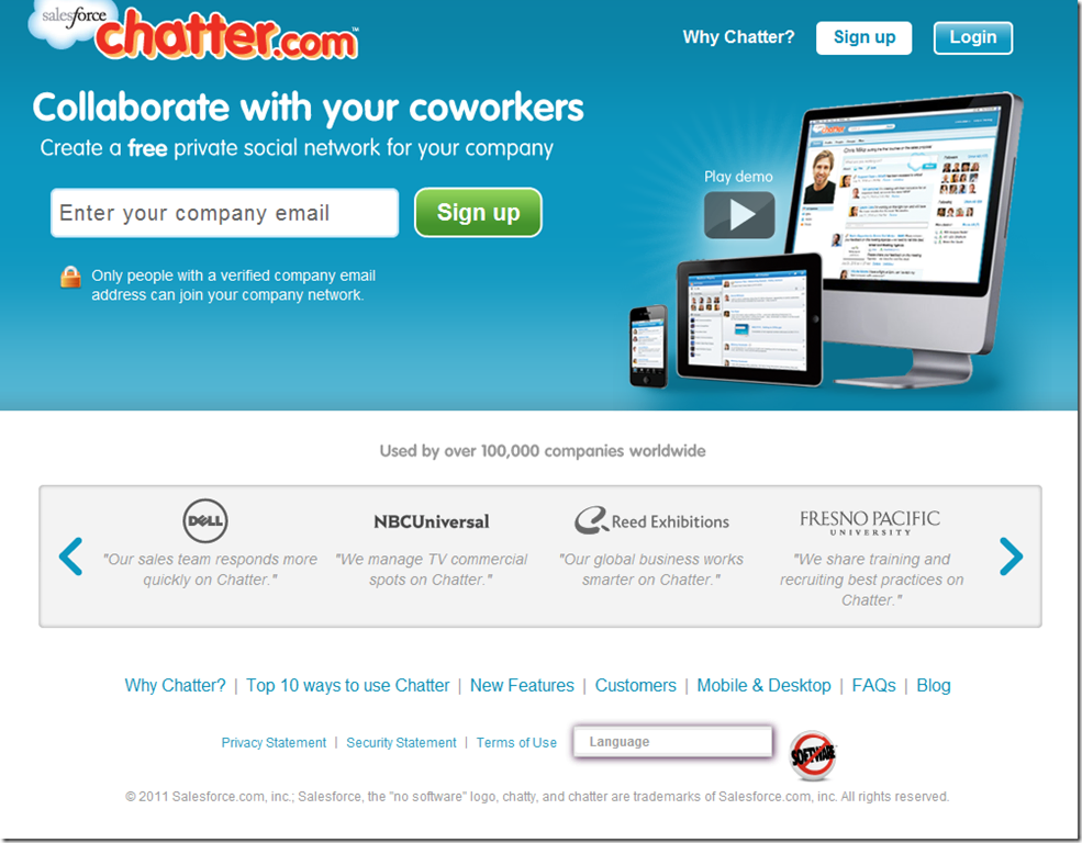Chatter homepage