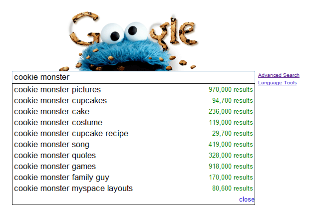Cookie Monster Google Logo